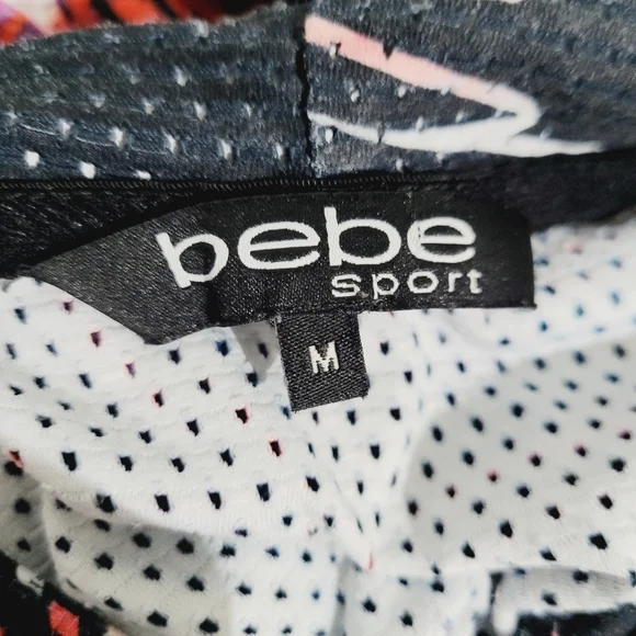 BEBE SPORT Abstract Print Colorful Floral Bling Zip Up Hoodie Womans Size Medium - Picture 9 of 12